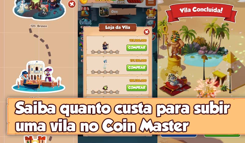 quanto custa subir uma vila no coin master